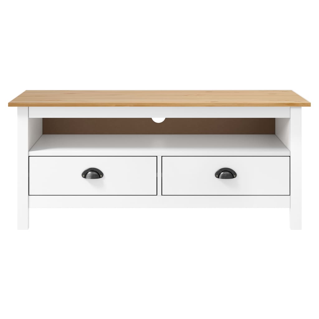 TV-Møbel Hvit TV-benk Hill 110x40x47 cm heltre furu