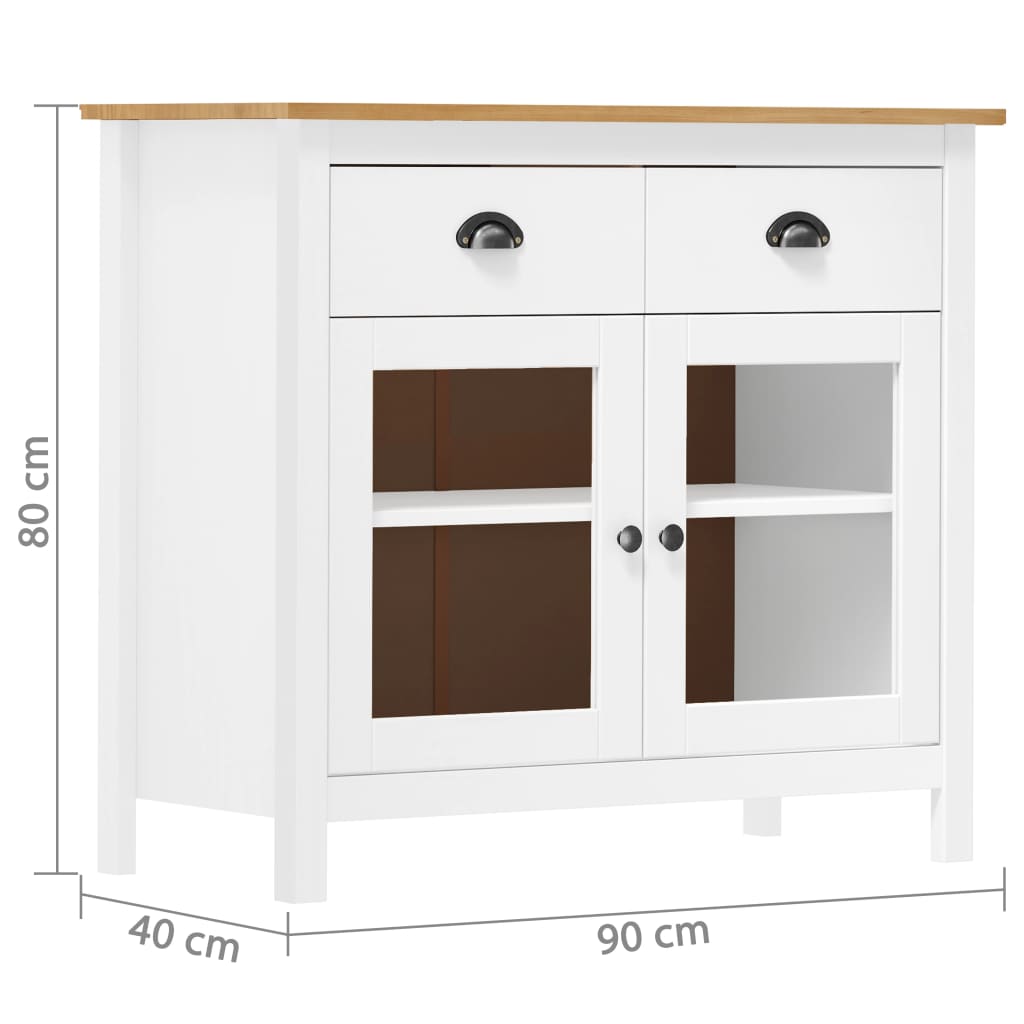 Skjenk Hvit Hill 90x40x80 cm heltre furu