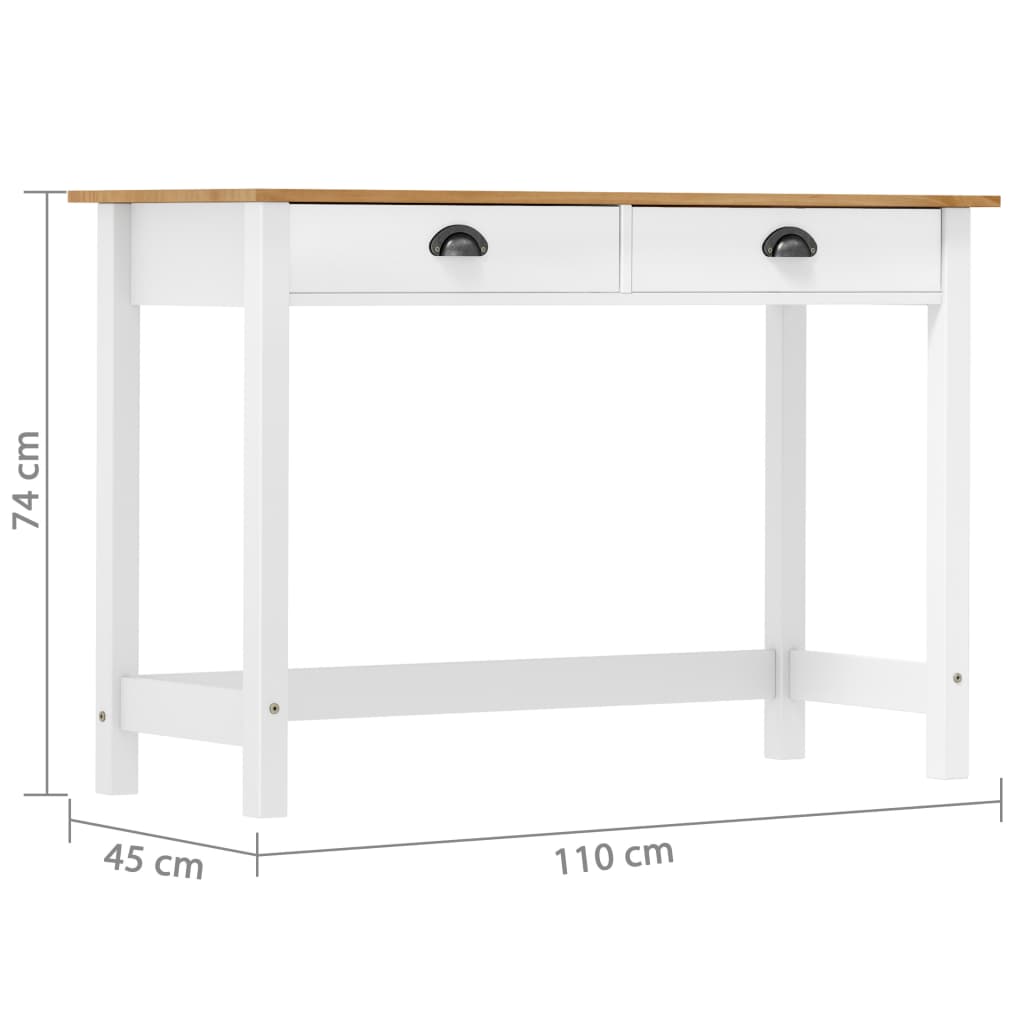 Avlastningsbord Konsollbord Tre Hill med 2 skuffer 110x45x74 cm heltre furu
