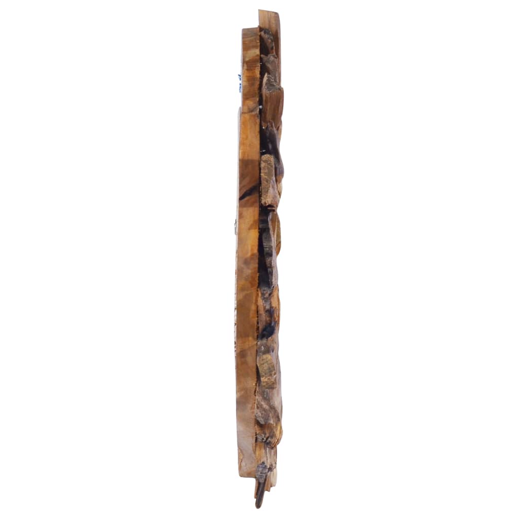 Veggspeil teak 40 cm rund