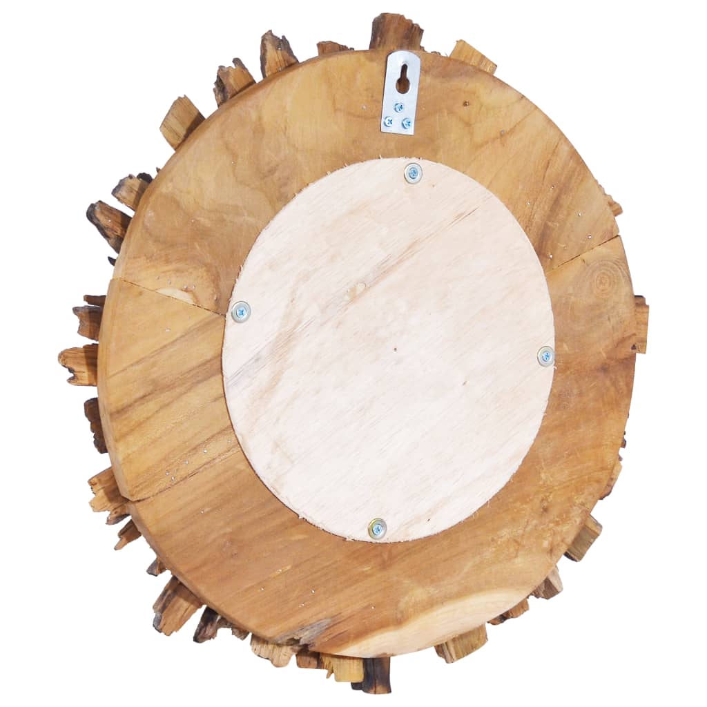 Veggspeil teak 40 cm rund