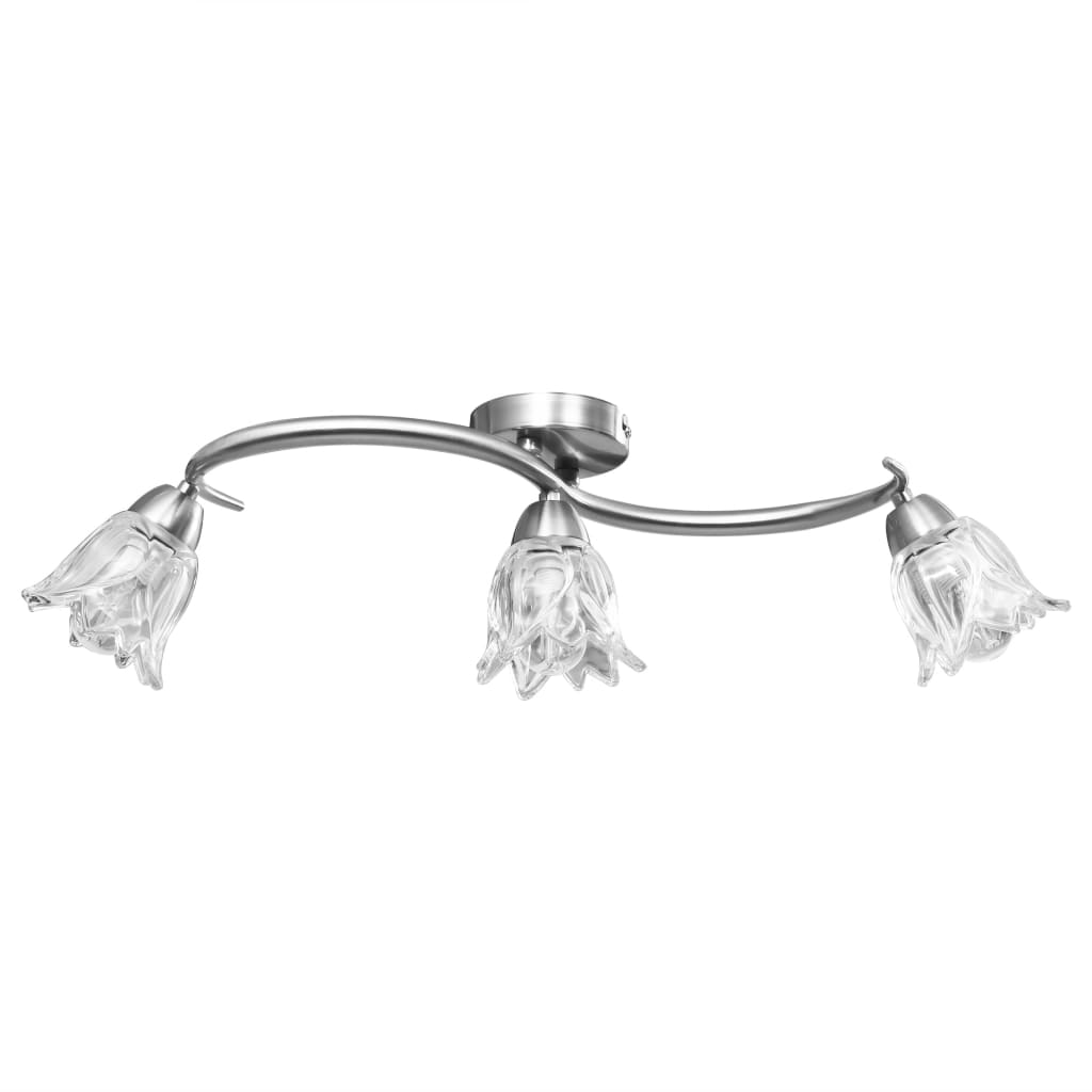 Taklampe gjennomsiktige glasskjermer for 3 E14 lyspærer tulipan