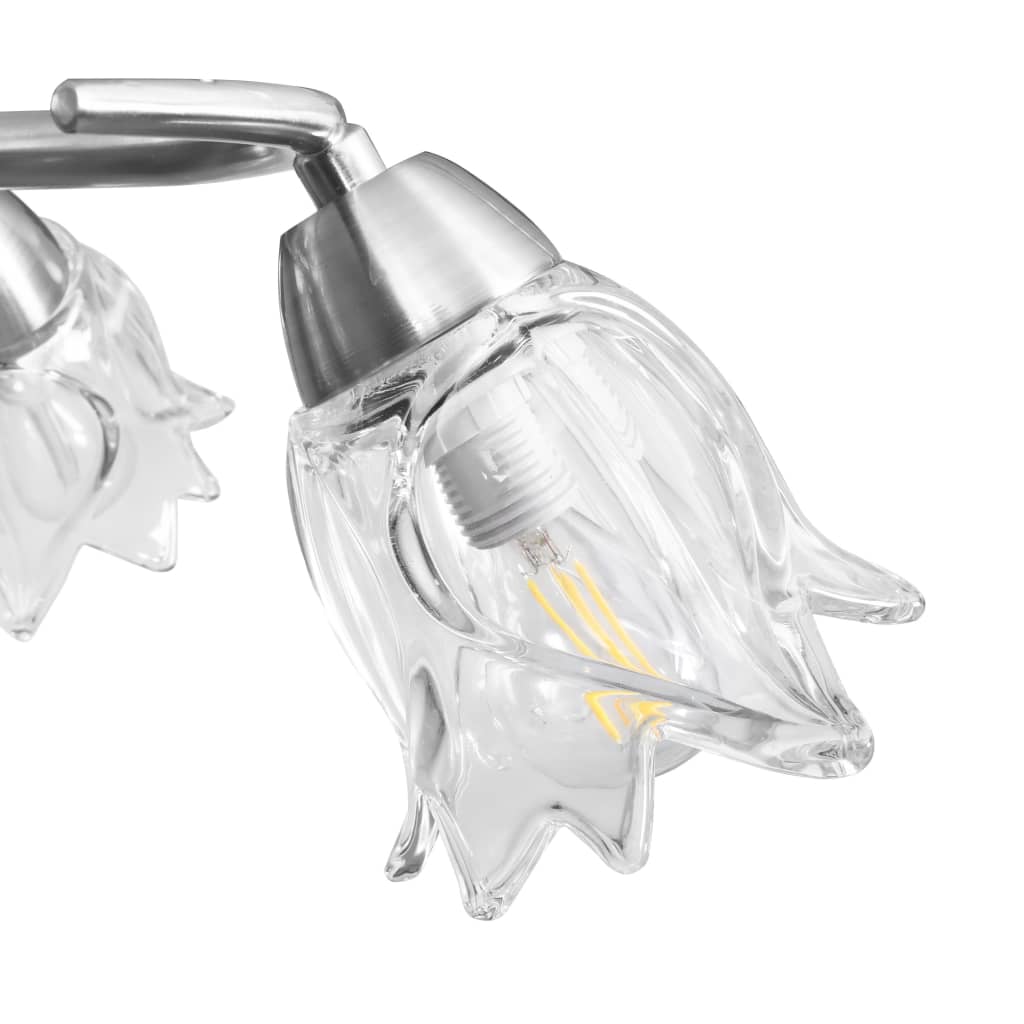 Taklampe gjennomsiktige glasskjermer for 5 E14 lyspærer tulipan