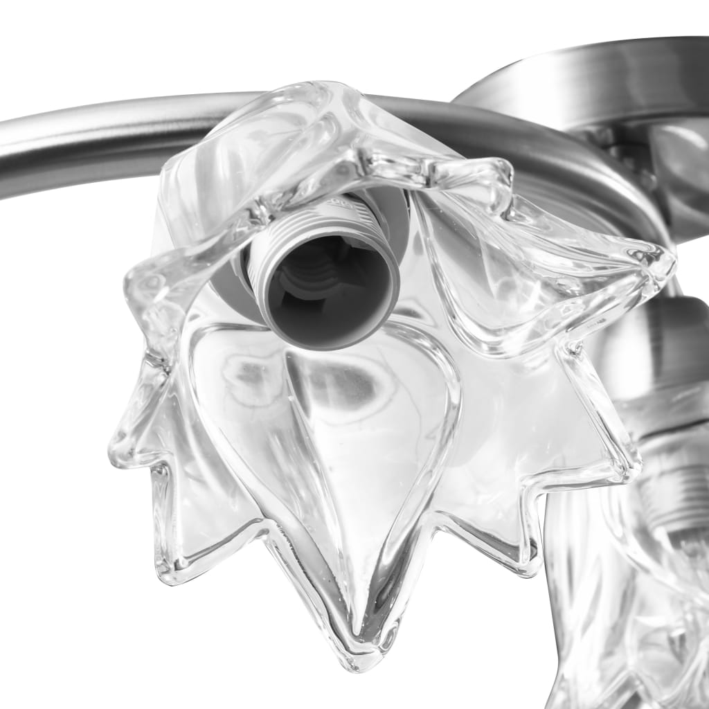 Taklampe gjennomsiktige glasskjermer for 5 E14 lyspærer tulipan