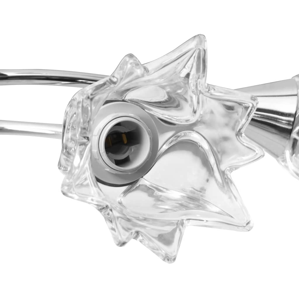 Taklampe gjennomsiktige glasskjermer for 5 E14 lyspærer tulipan