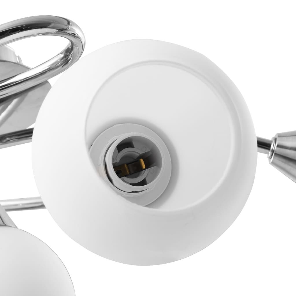 Taklampe keramikkskjermer for 5 E14 lyspærer Hvit kule