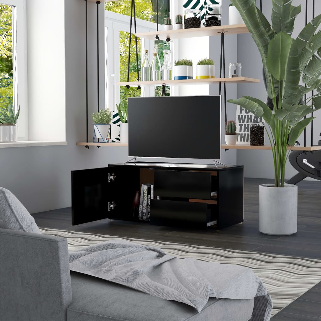 TV-Møbel Svart Tv-benk 80x34x36 cm