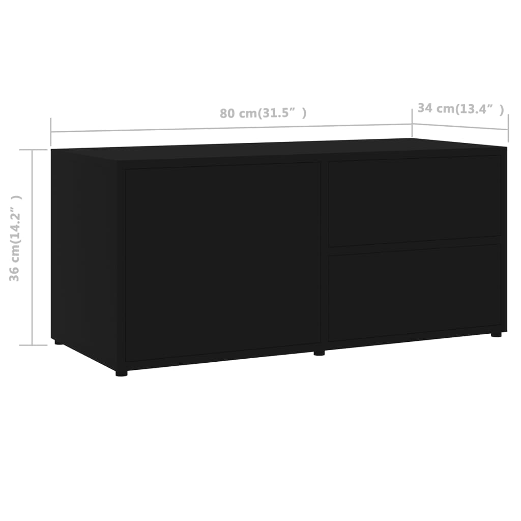 TV-Møbel Svart Tv-benk 80x34x36 cm