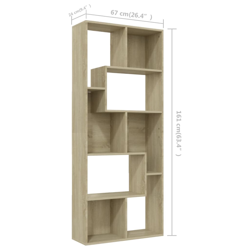 Bokhylle Sonoma Eik 67x24x161 cm