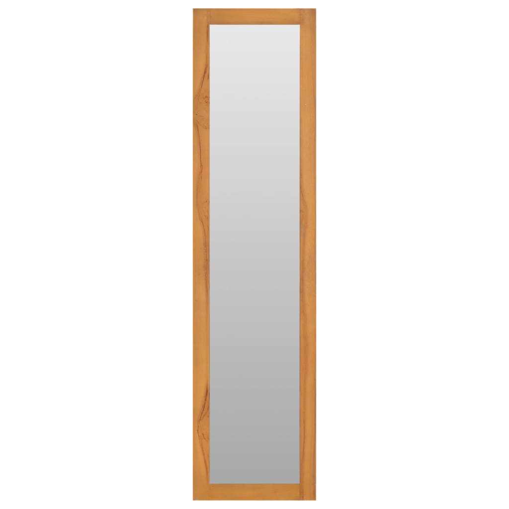 Veggspeil teak med hyller 30x30x120 cm