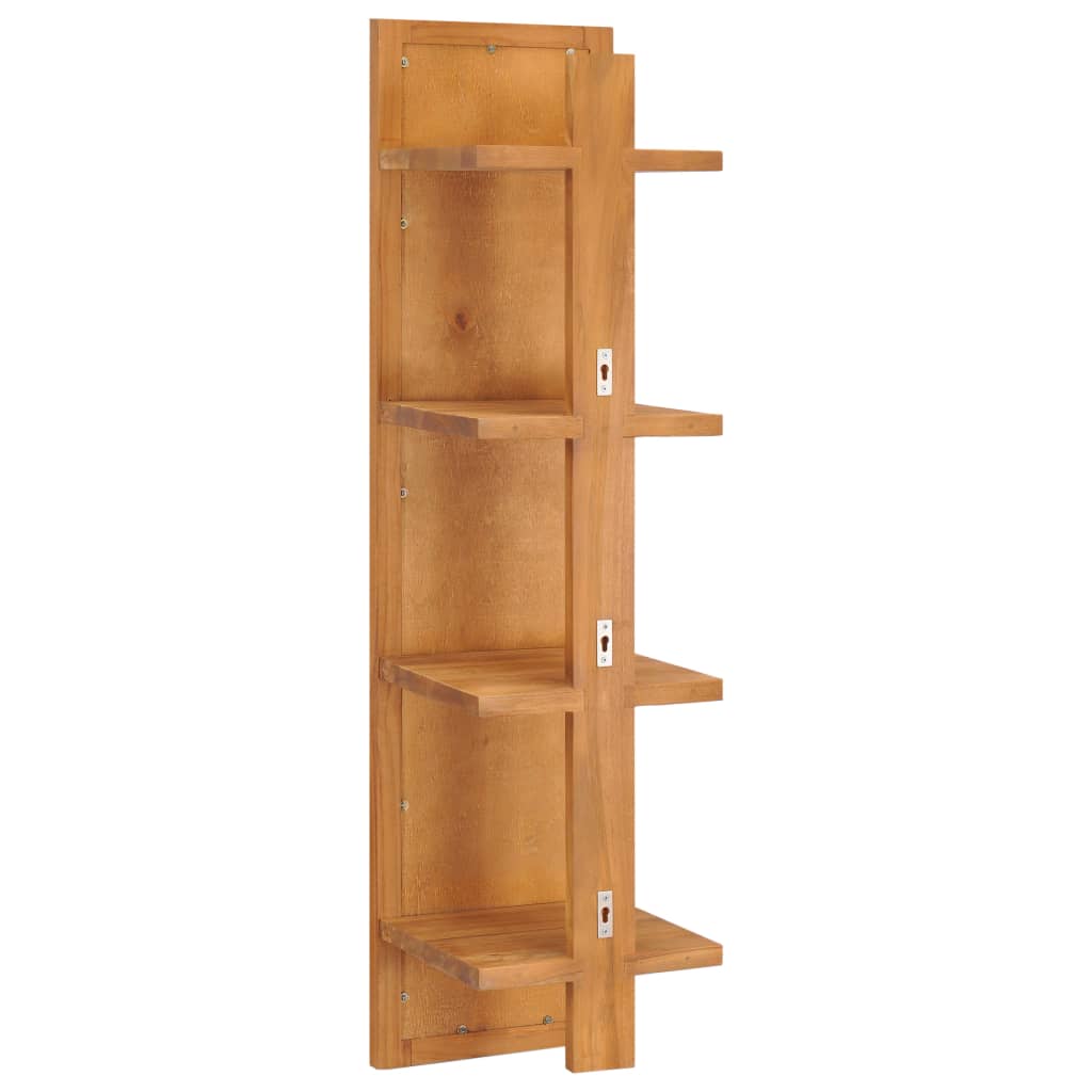 Veggspeil teak med hyller 30x30x120 cm