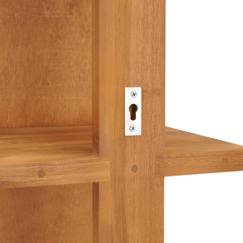 Veggspeil teak med hyller 30x30x120 cm