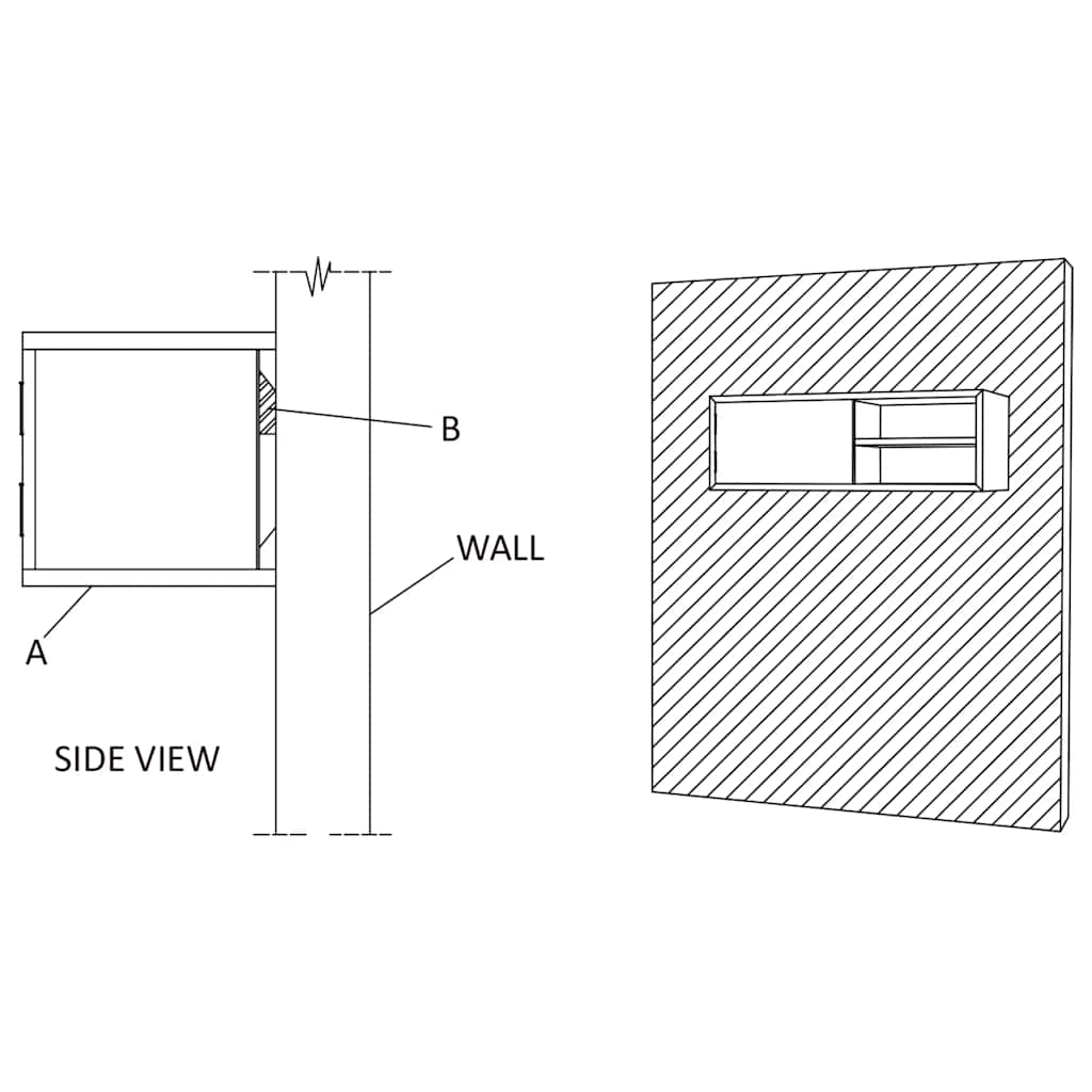 TV-Møbel Tre TV-benk heltre teak Veggmontert 90x30x30 cm