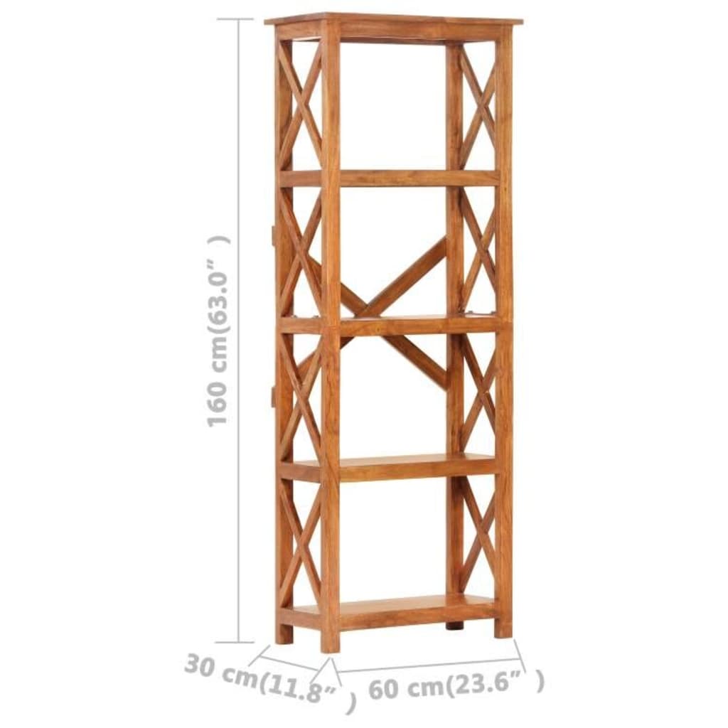Bokhylle Tre 60x30x160 cm heltre akasie med honningfinish