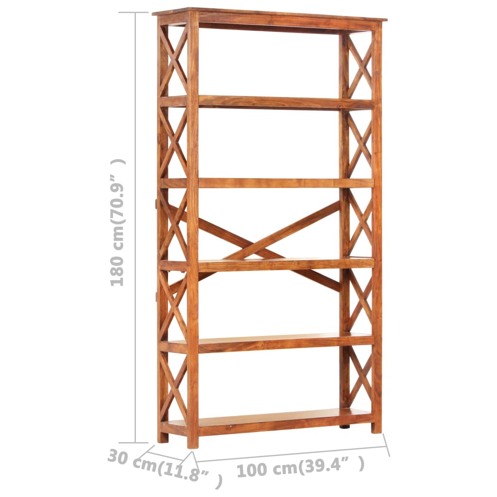 Bokhylle Tre 100x30x180 cm heltre akasie med honningfinish