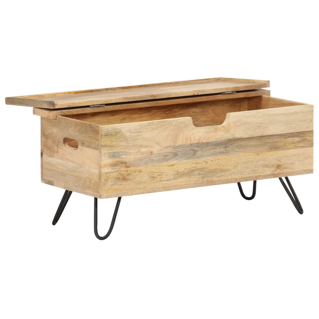Oppbevaringskiste 90x40x45 cm heltre mango