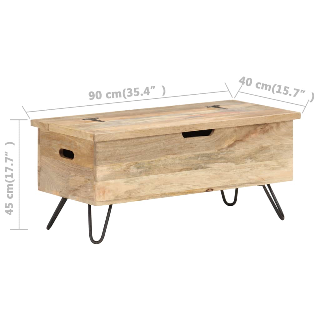 Oppbevaringskiste 90x40x45 cm heltre mango