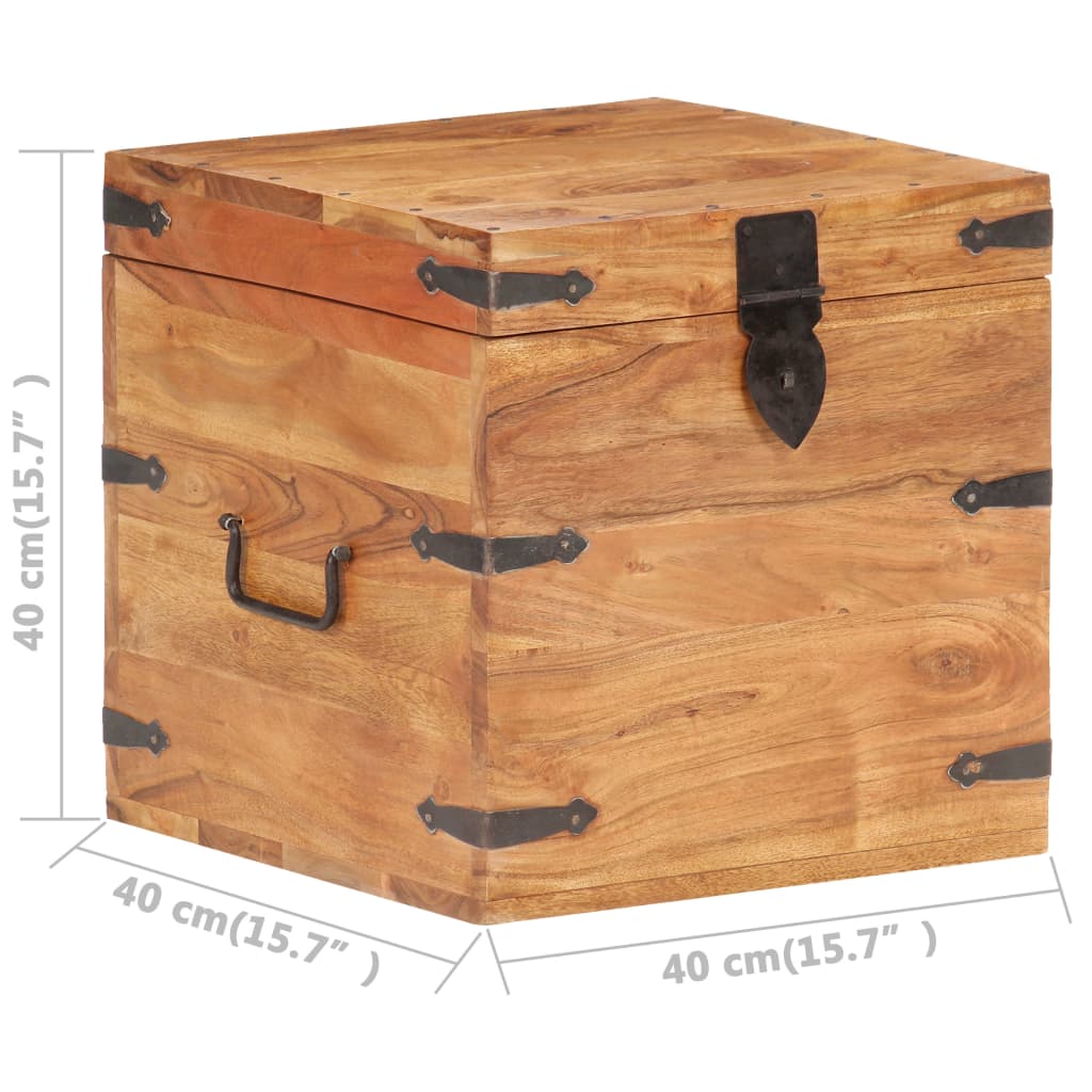 Oppbevaringskiste 40x40x40 cm heltre akasie
