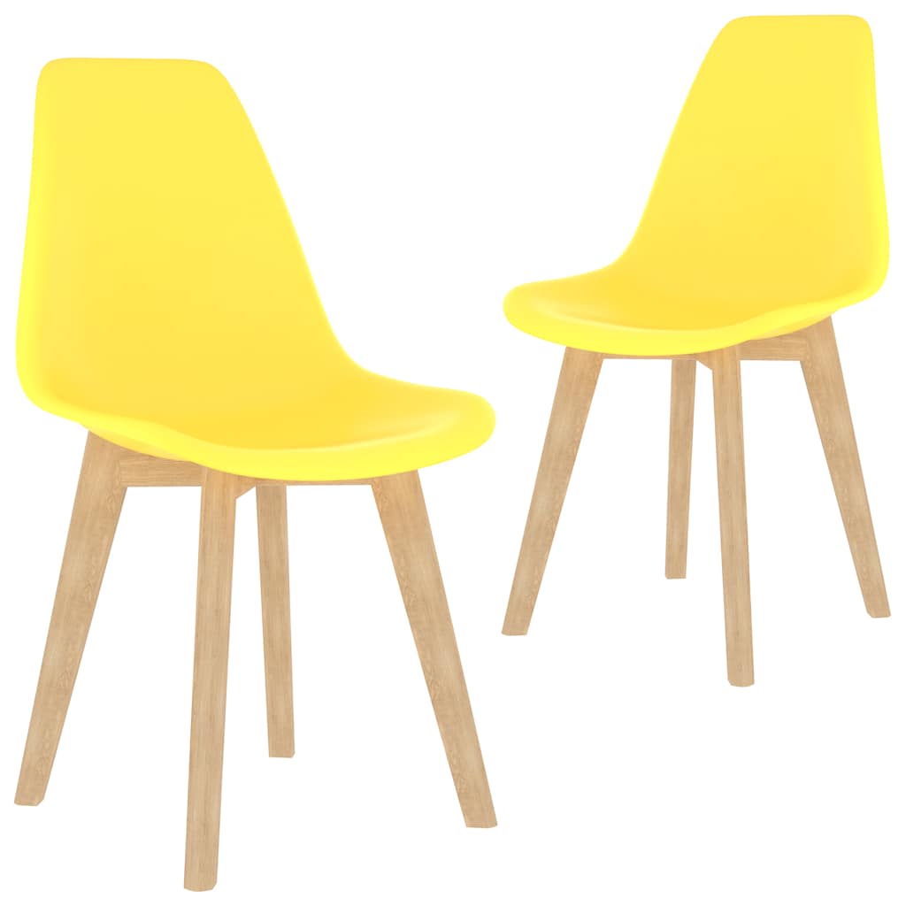 Spisestoler 2 stk gul plast