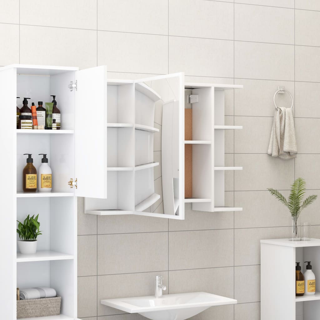 Baderomsspeil Speilskap til baderom Hvit 80x20,5x64 cm