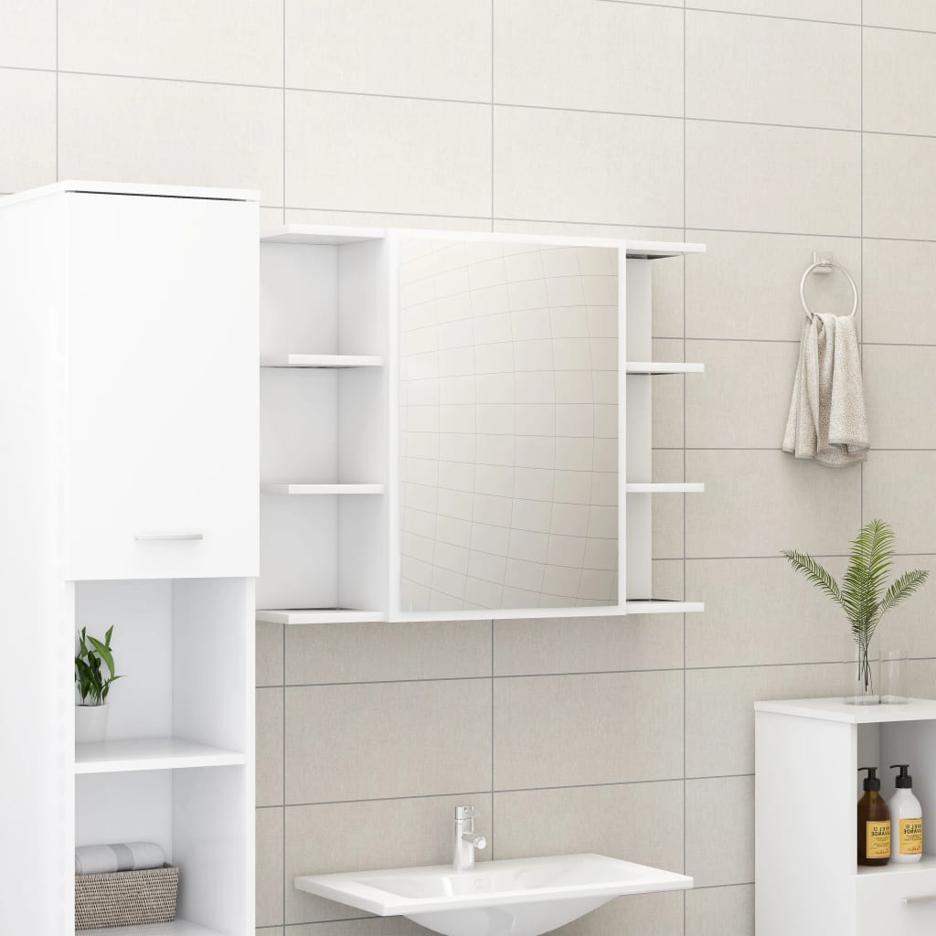Baderomsspeil Speilskap til baderom Hvit 80x20,5x64 cm