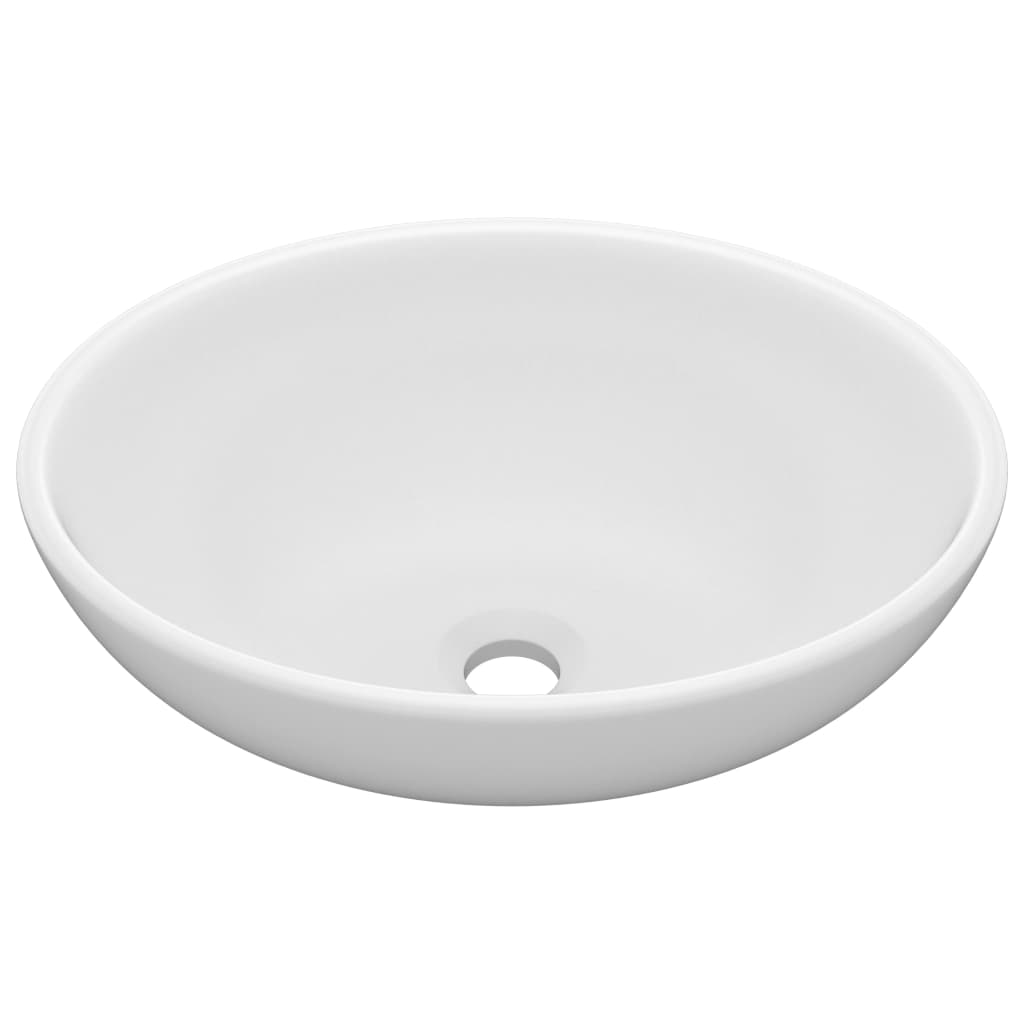 Baderomservant Luksuriøs ovalformet matt Hvit 40x33 cm keramisk
