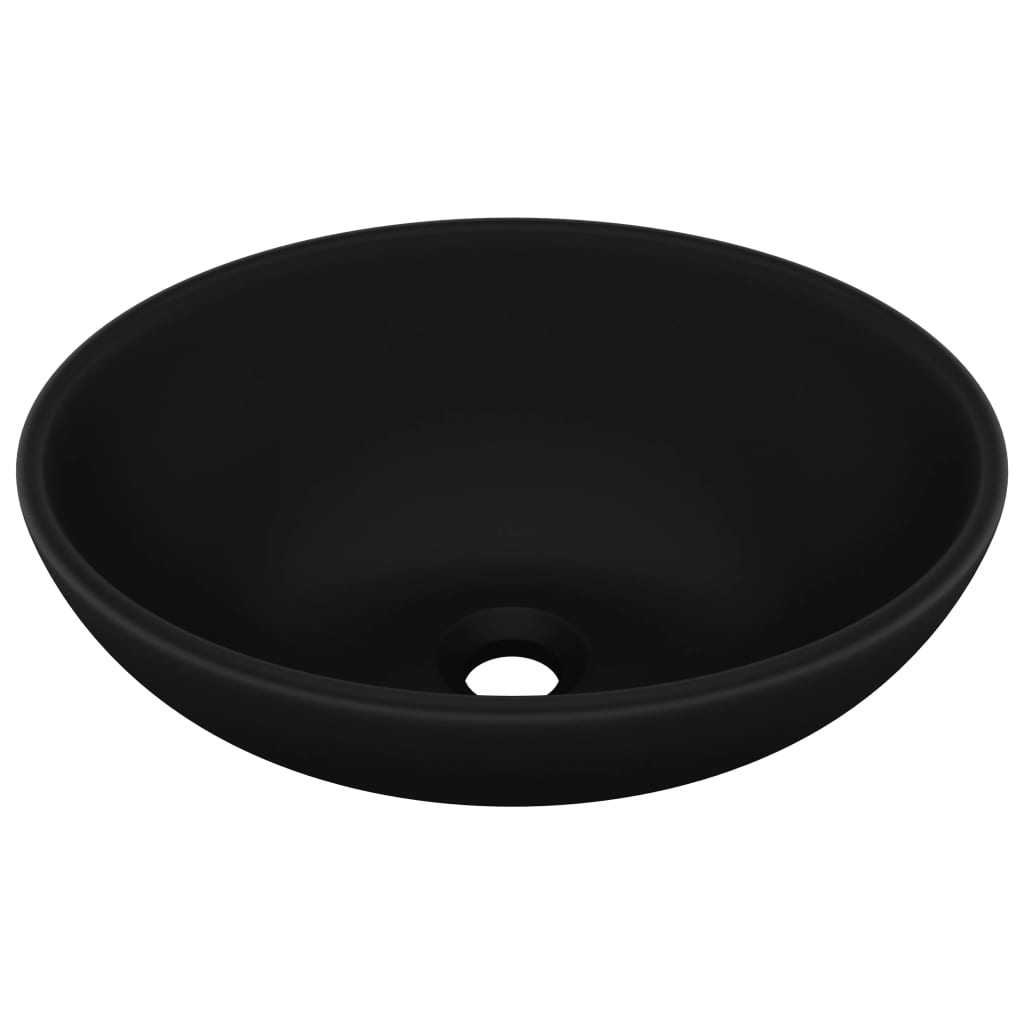 Baderomservant Luksuriøs ovalformet matt Svart 40x33 cm keramisk