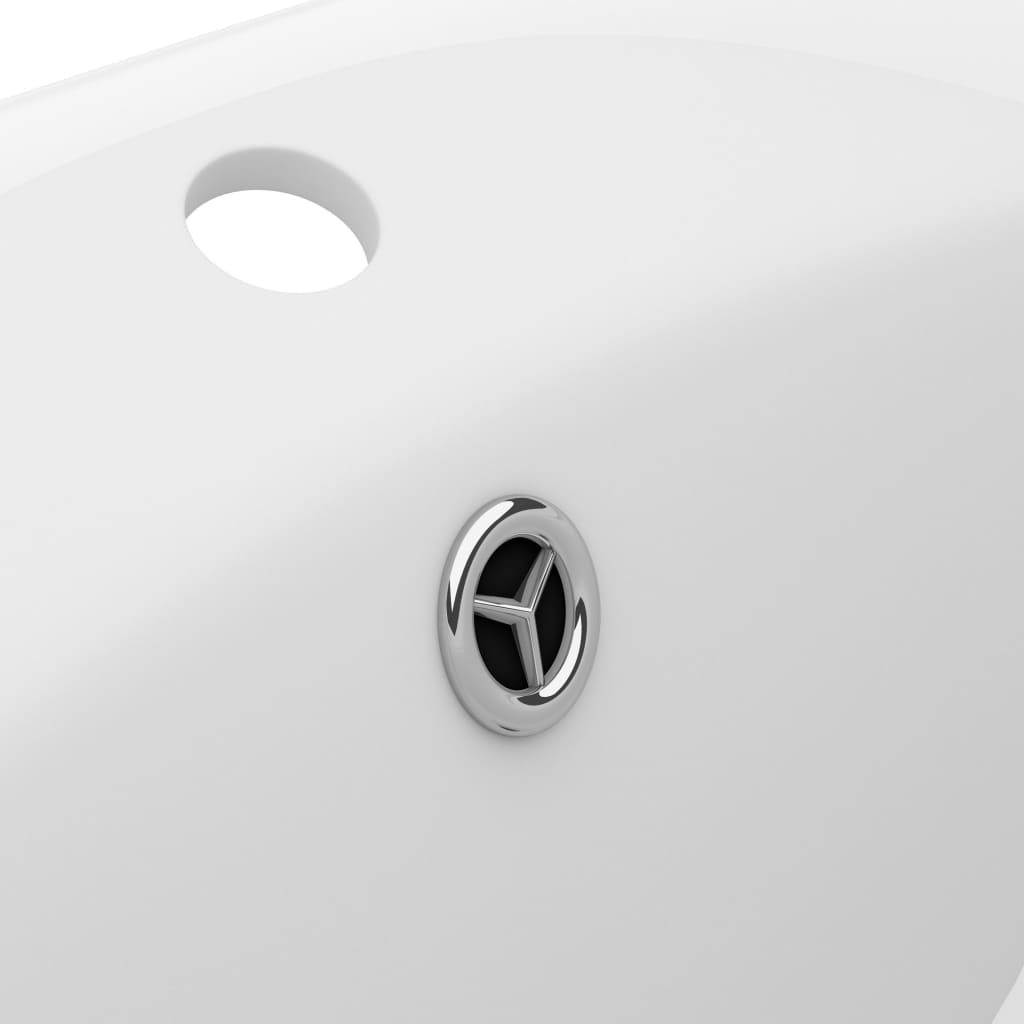 Baderomsvask Luksuriøs med overløp oval matt Hvit 58,5x39cm keramisk