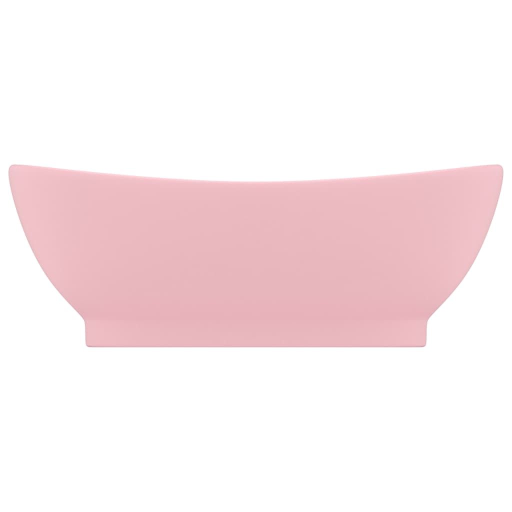 Baderomsvask Luksuriøs med overløp oval matt rosa 58,5x39cm keramisk
