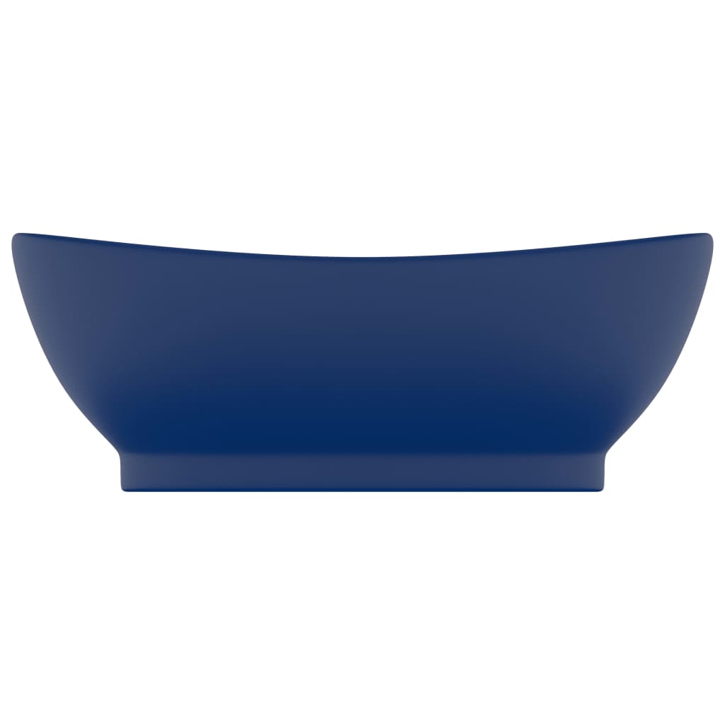 Baderomsvask Luksuriøs overløp oval matt mørkeblå 58,5x39cm keramisk