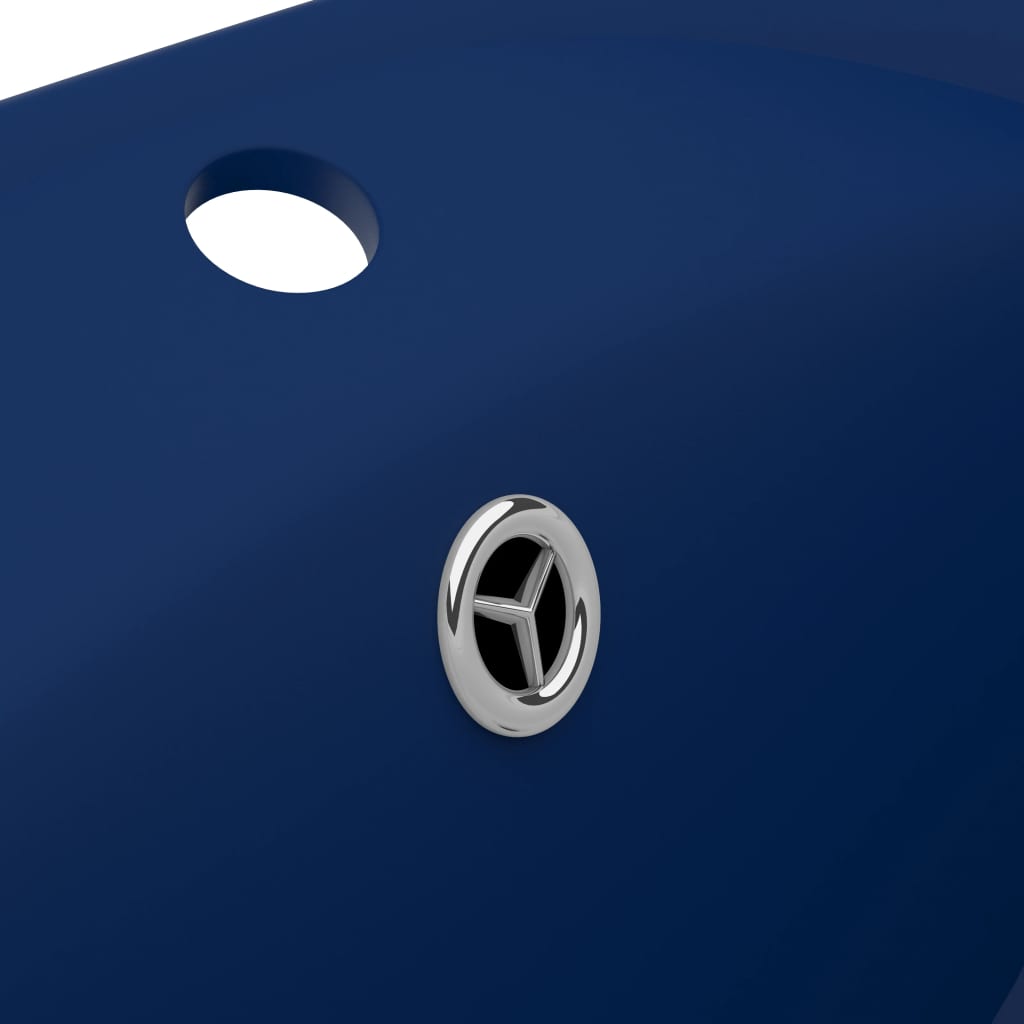 Baderomsvask Luksuriøs overløp oval matt mørkeblå 58,5x39cm keramisk