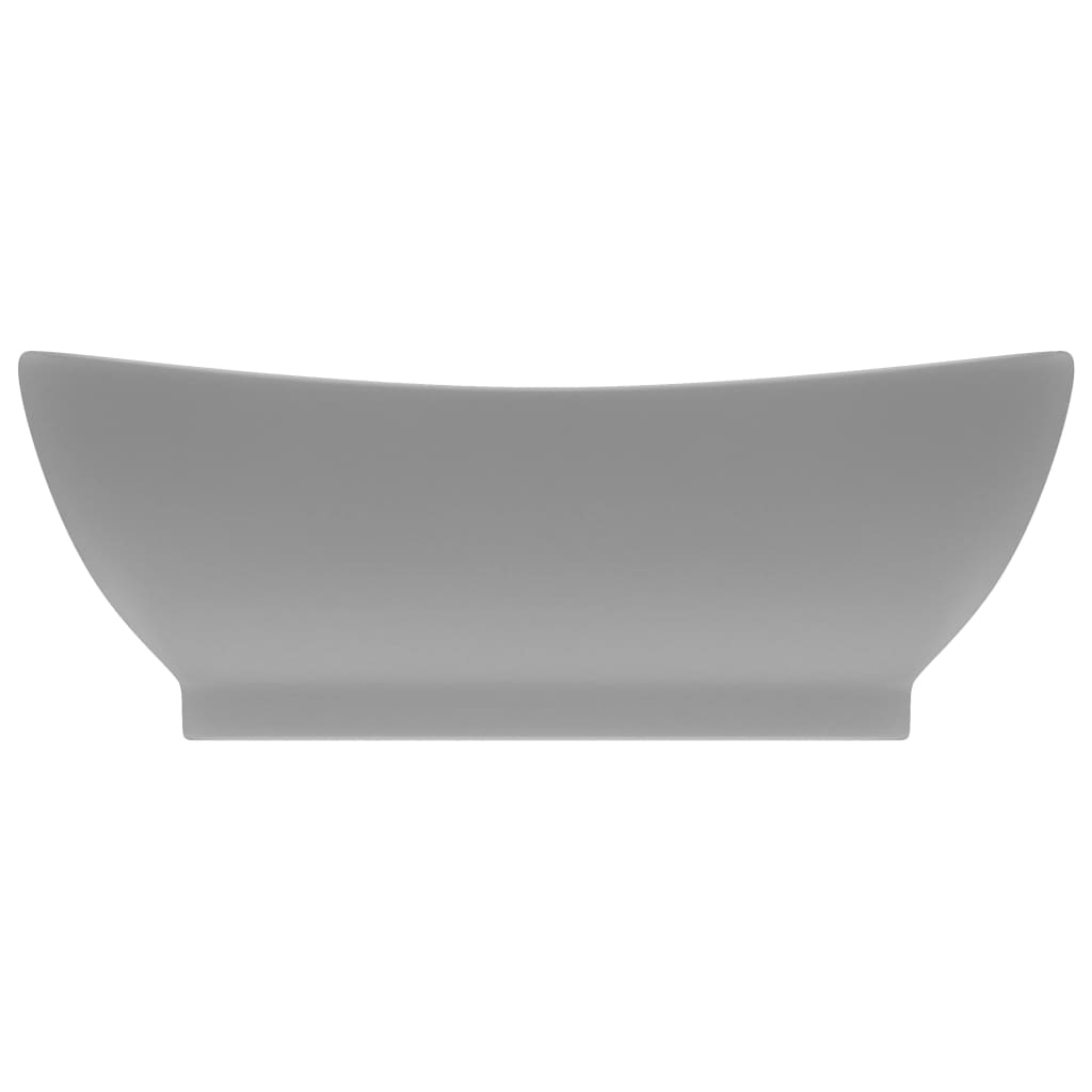 Baderomsvask Luksuriøs med overløp oval lysegrå 58,5x39 cm keramisk
