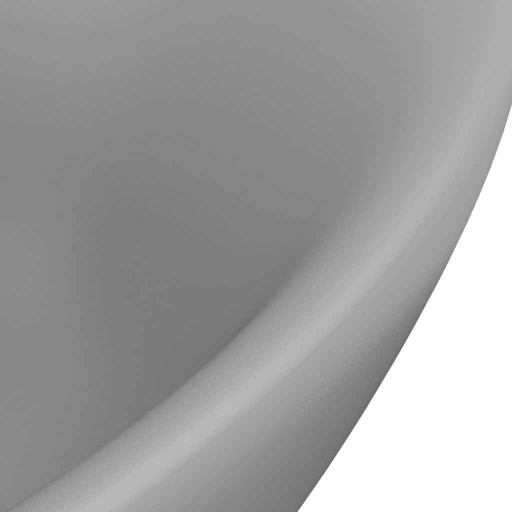 Baderomsvask Luksuriøs med overløp oval lysegrå 58,5x39 cm keramisk