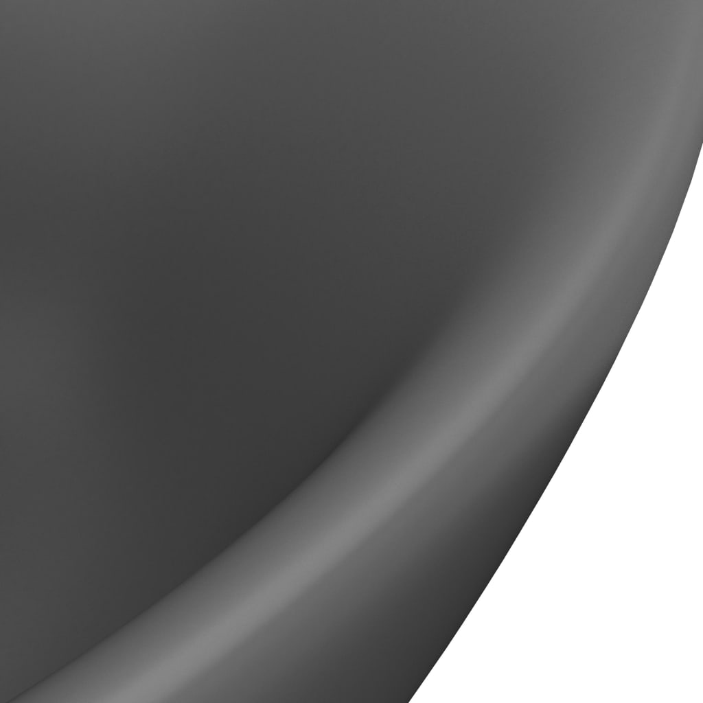 Baderomsvask Luksuriøs overløp oval matt mørkegrå 58,5x39cm keramisk