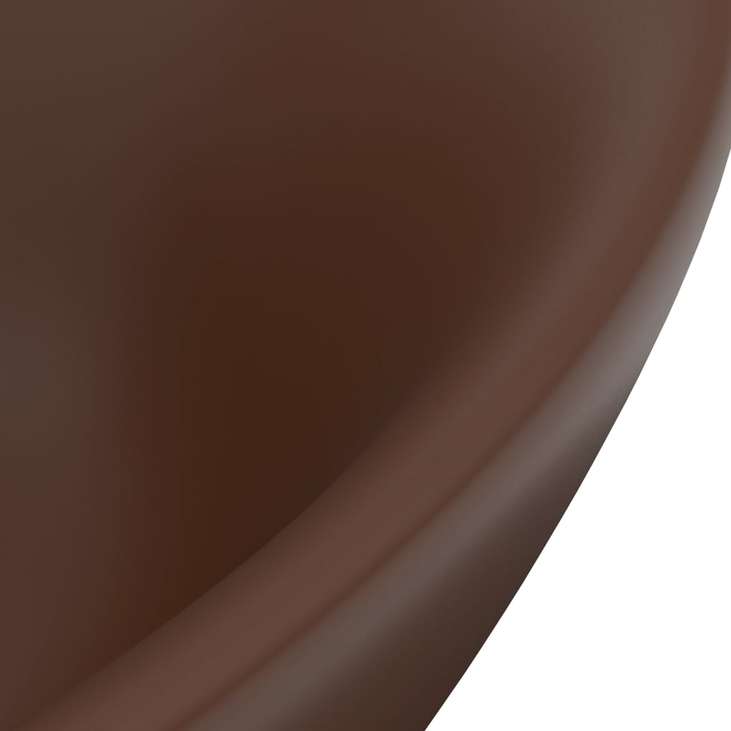 Baderomsvask Luksuriøs overløp oval mørkebrun 58,5x39 cm keramisk