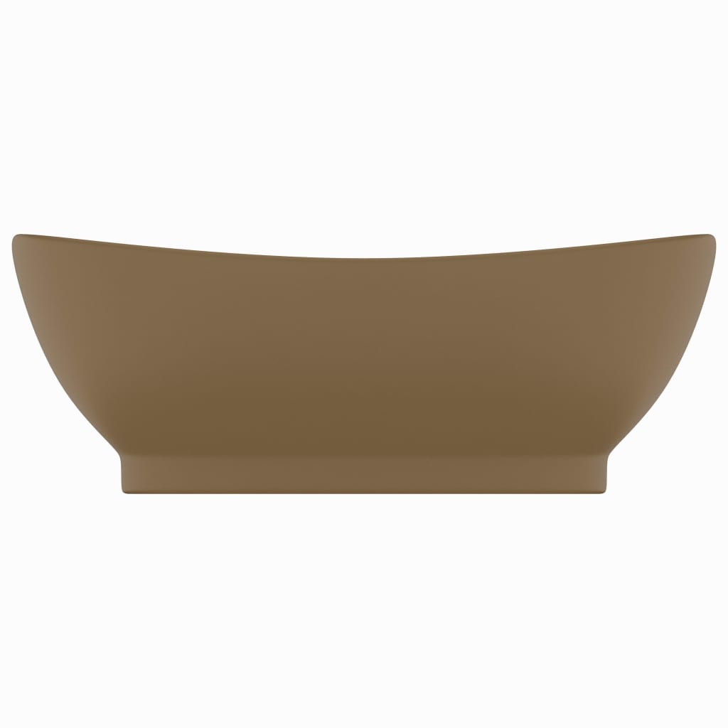 Baderomsvask Luksuriøs med overløp oval matt krem 58,5x39cm keramisk