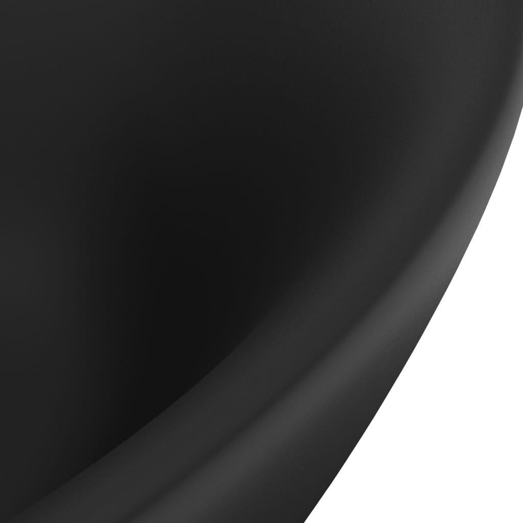 Baderomsvask Luksuriøs overløp oval matt Svart 58,5x39 cm keramisk