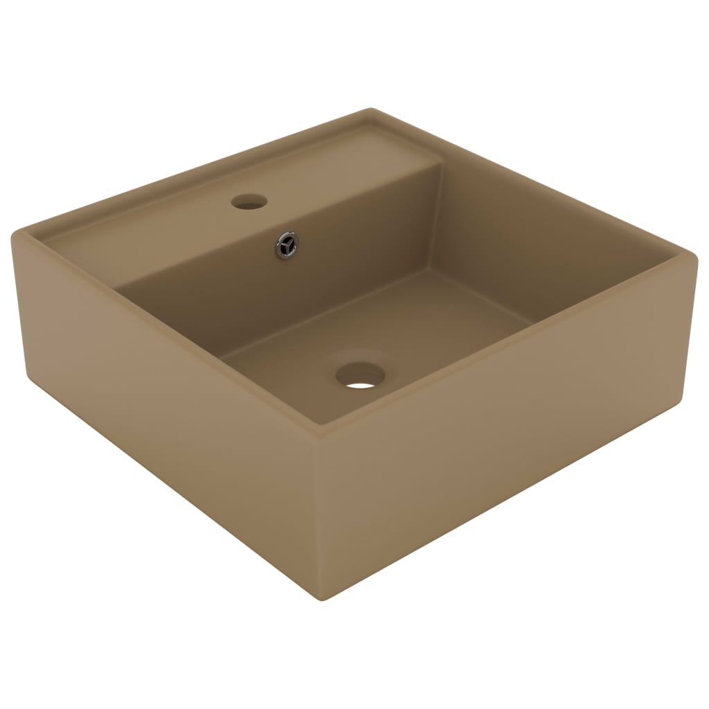 Baderomsvask Luksuriøs overløp firkantet kremhvit 41x41 cm keramisk