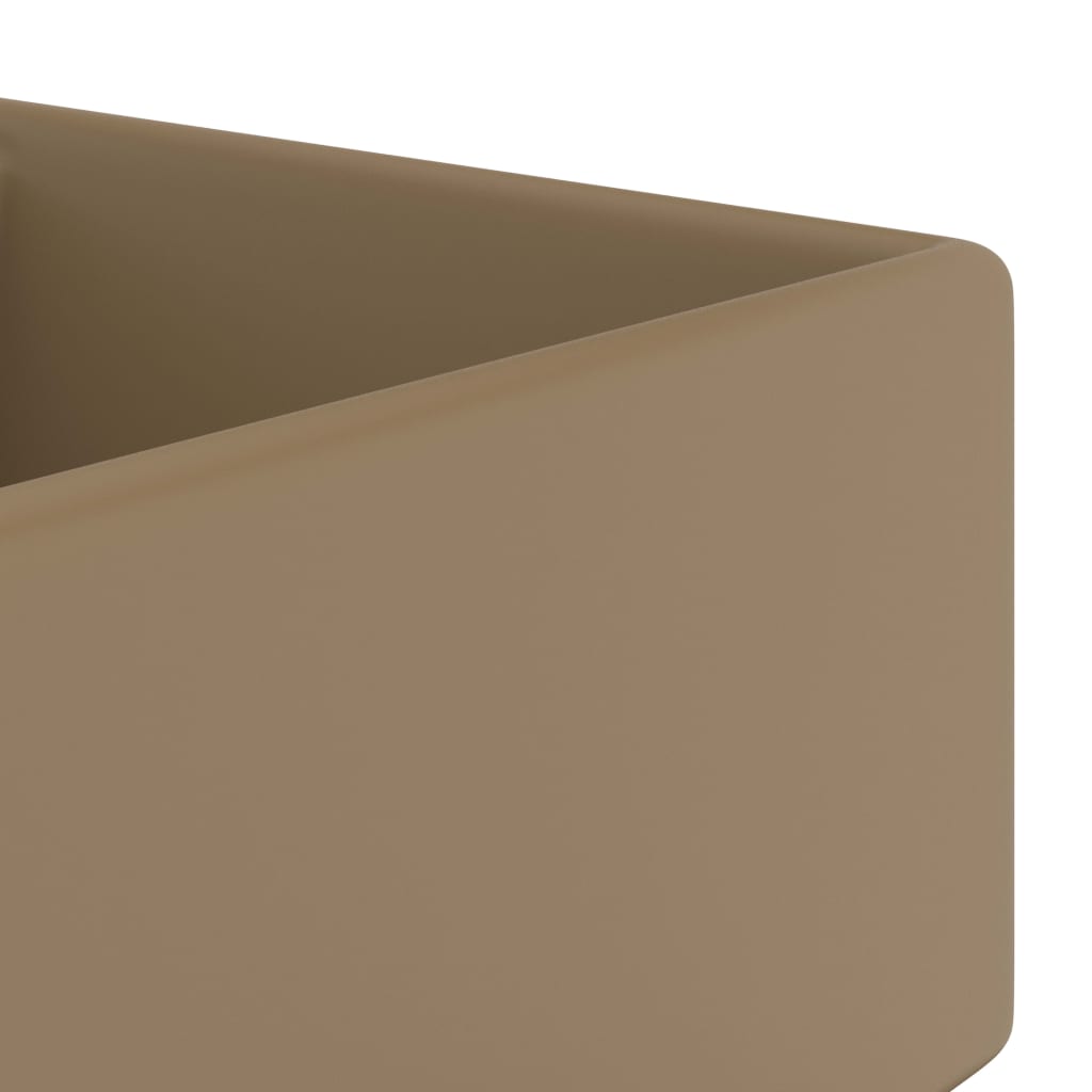 Baderomsvask Luksuriøs overløp firkantet kremhvit 41x41 cm keramisk