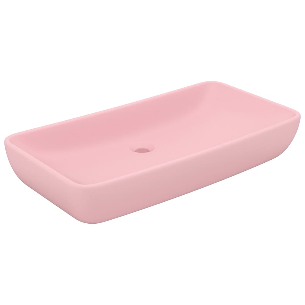 Baderomservant Luksuriøs rektangulær matt rosa 71x38 cm keramikk