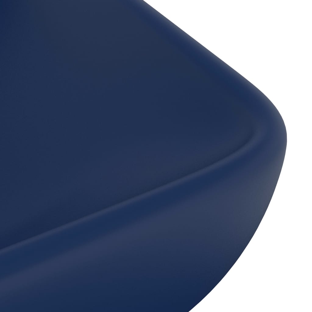 Baderomsvask Luksuriøs rektangulær matt mørkeblå 71x38 cm keramikk