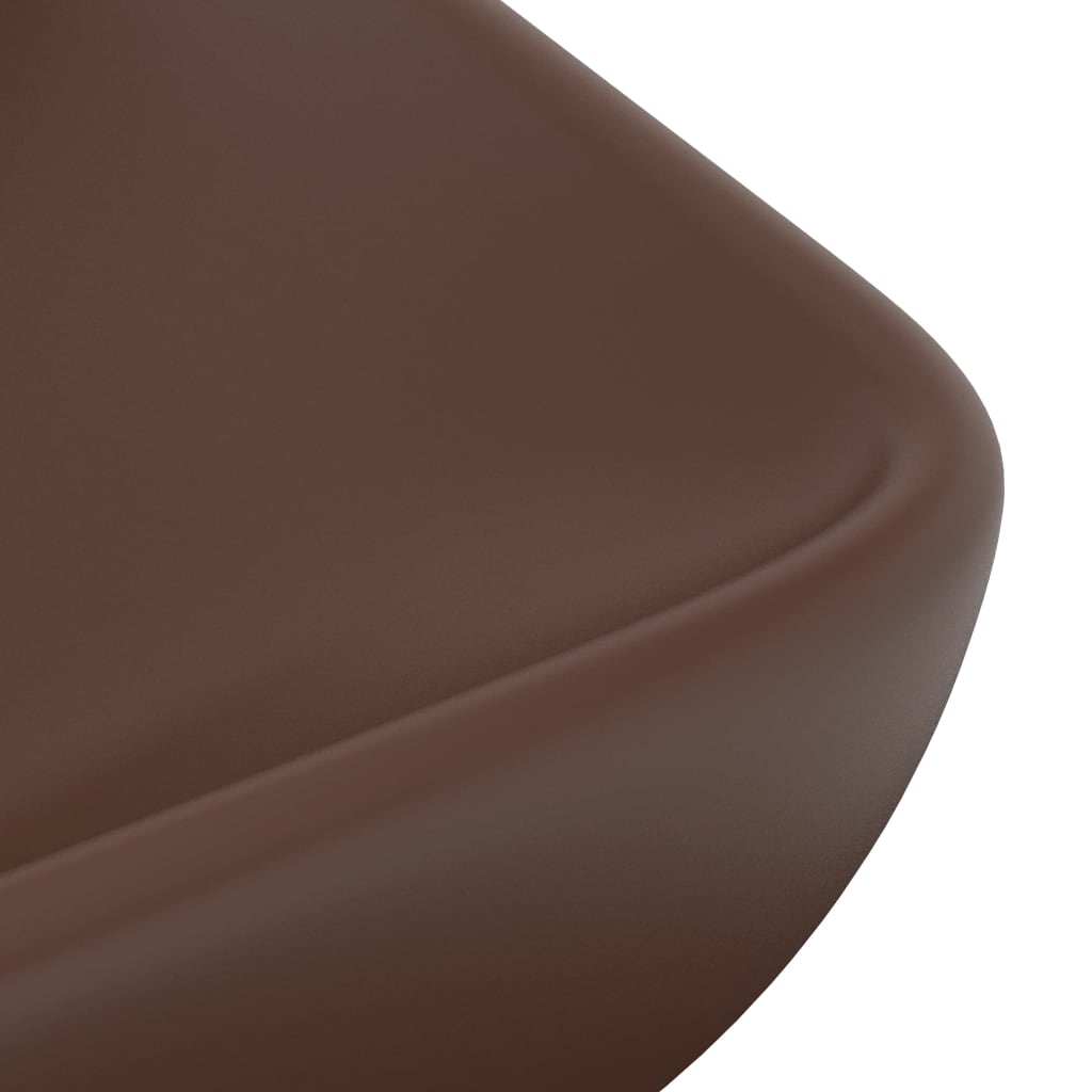 Baderomsvask Luksuriøs rektangulær matt mørkebrun 71x38 cm keramikk
