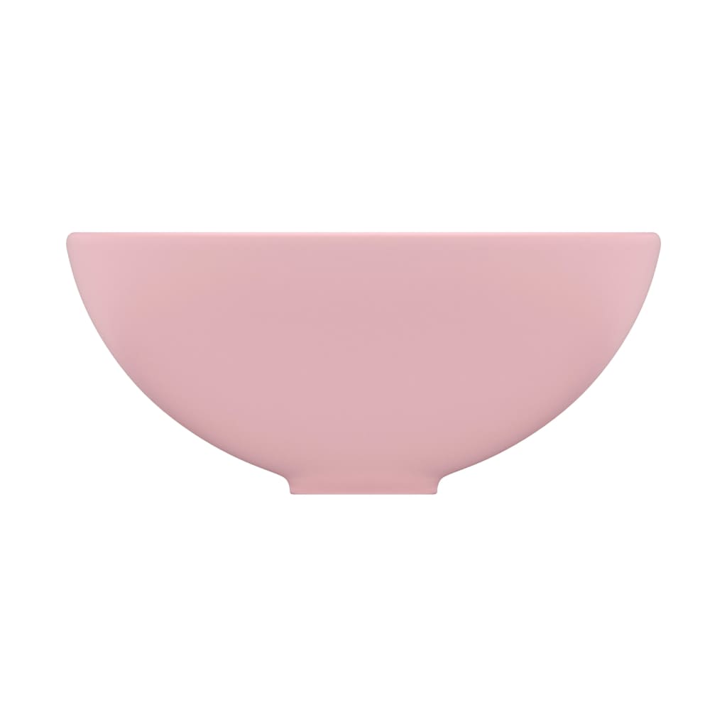Baderomsvask Luksuriøs rund matt rosa 32,5x14 cm keramisk