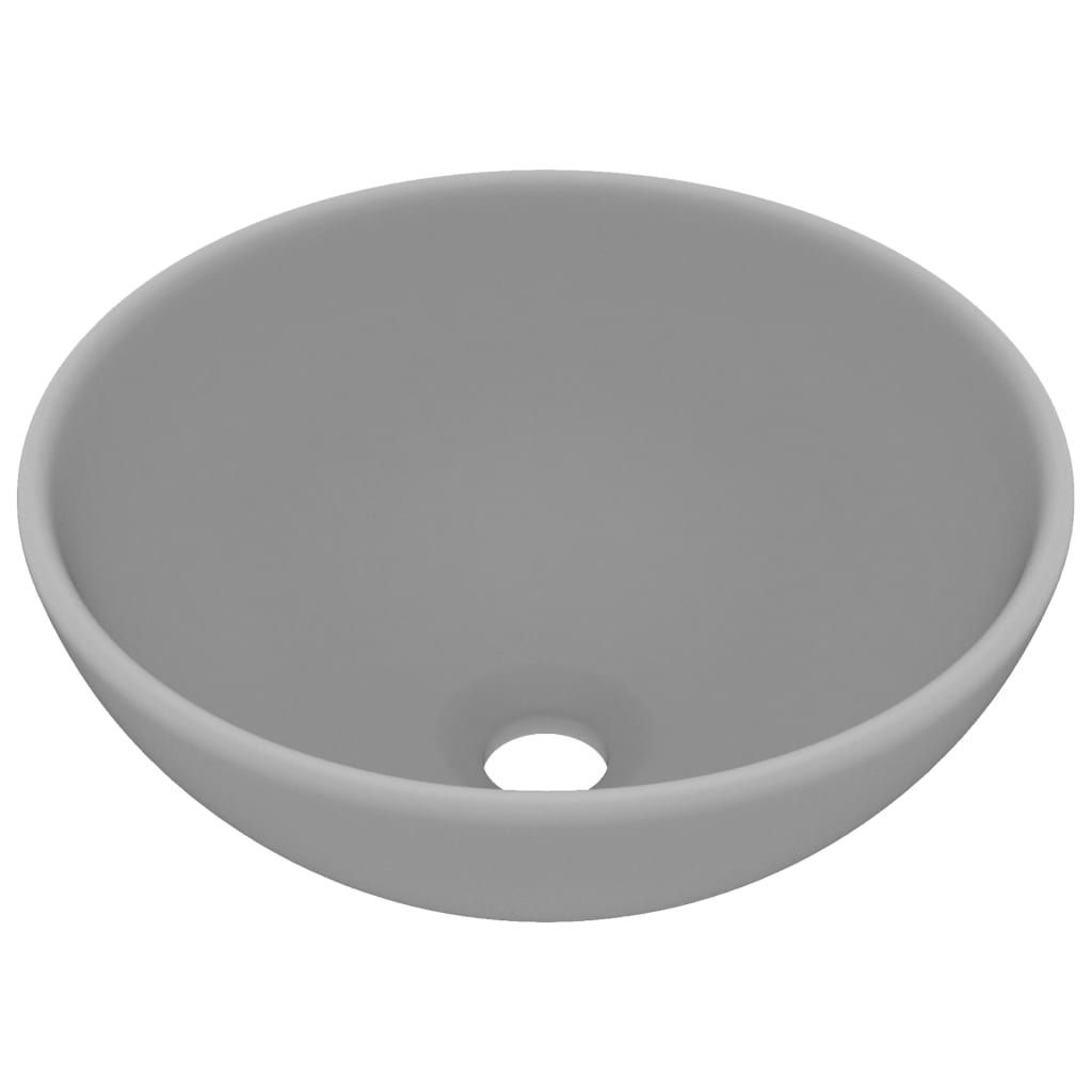 Baderomservant Luksuriøs rund matt lysegrå 32,5x14 cm keramisk