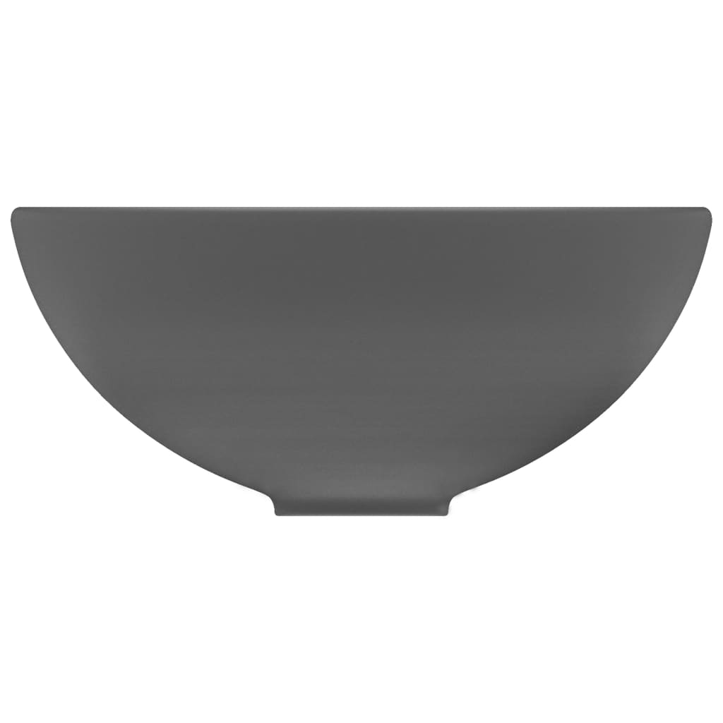 Baderomservant Luksuriøs rund matt mørkegrå 32,5x14 cm keramisk