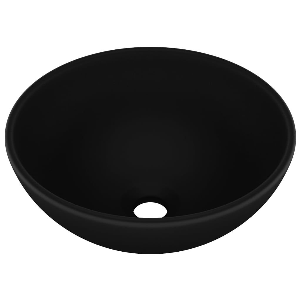 Baderomsvask Luksuriøs rund matt Svart 32,5x14 cm keramisk