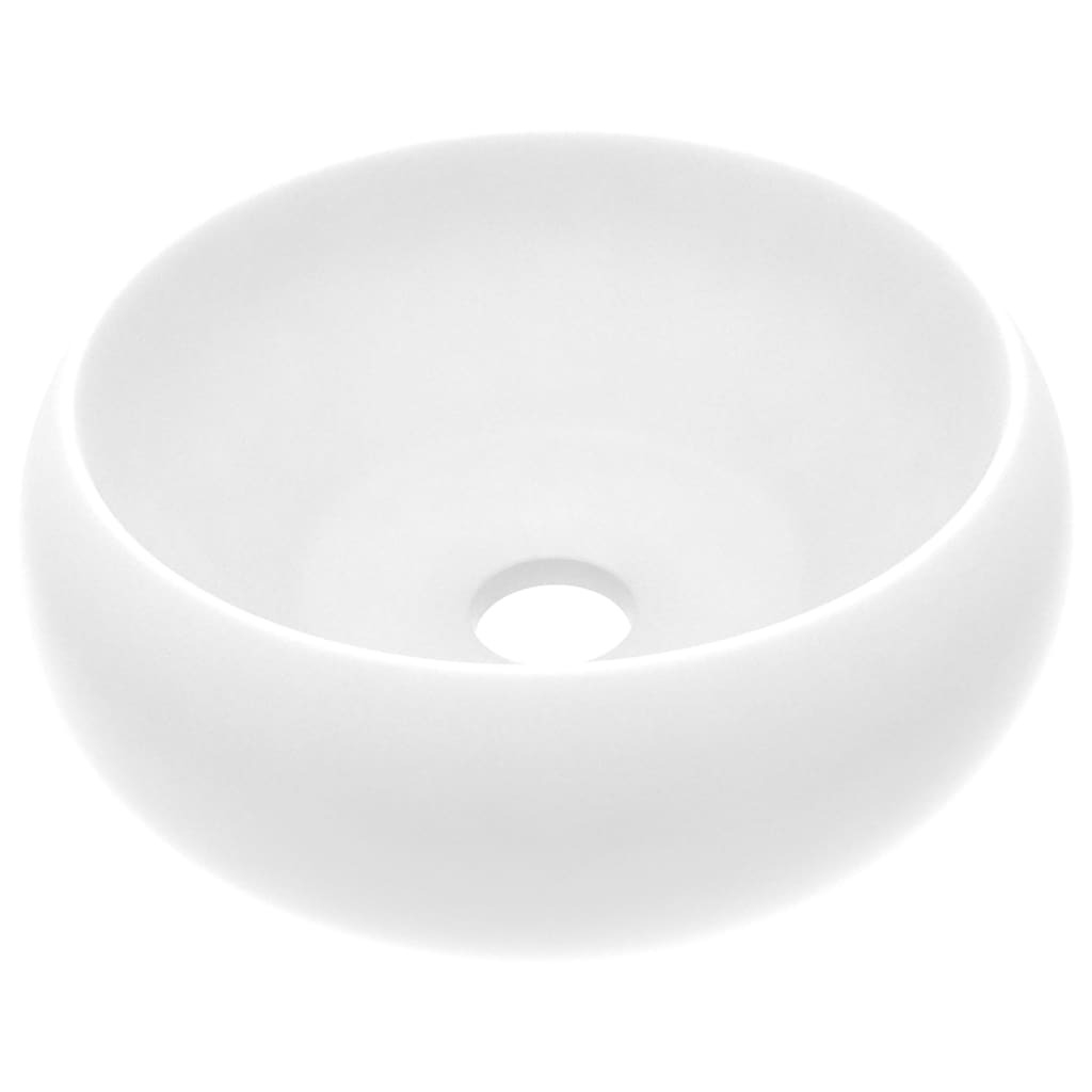 Baderomsvask Luksuriøs rund matt Hvit 40x15 cm keramisk