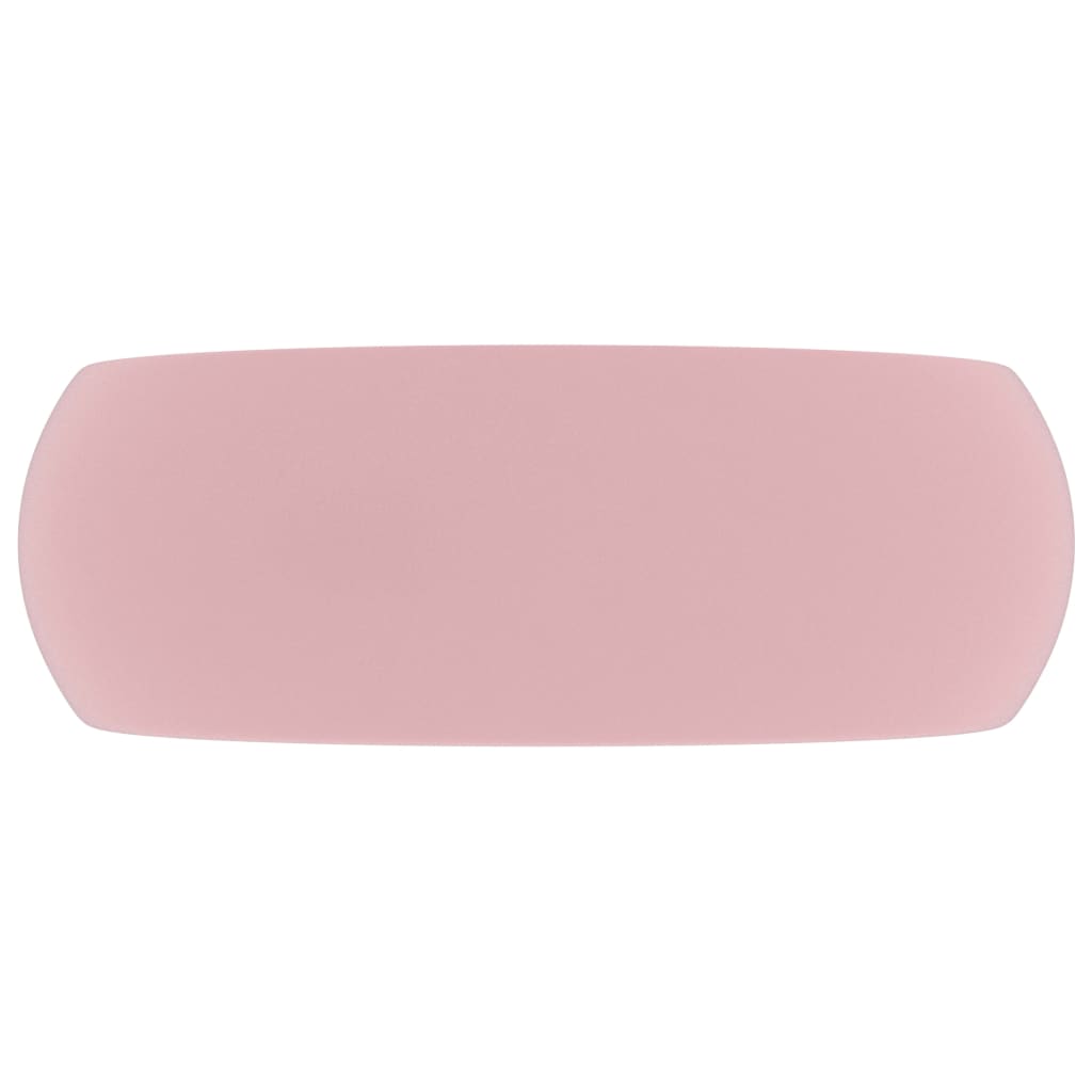 Baderomsvask Luksuriøs rund matt rosa 40x15 cm keramisk