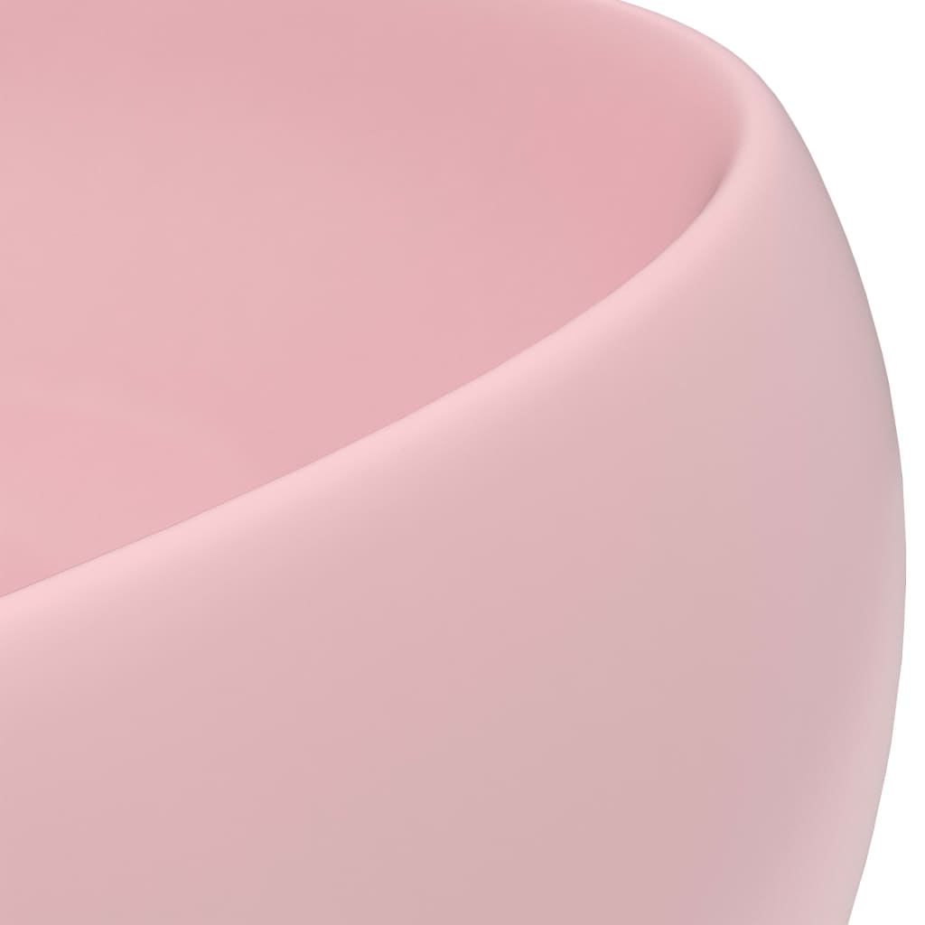 Baderomsvask Luksuriøs rund matt rosa 40x15 cm keramisk