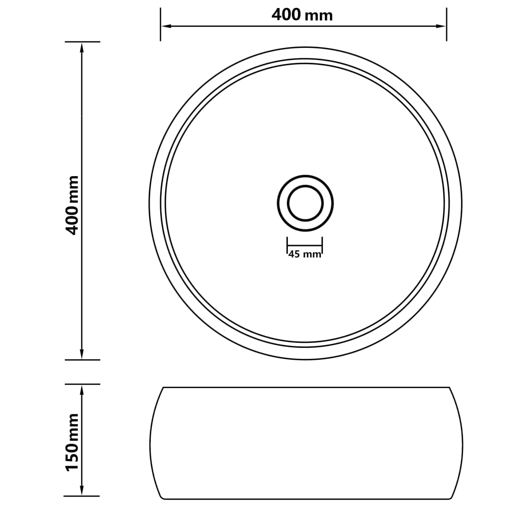 Baderomsvask Luksuriøs rund matt rosa 40x15 cm keramisk
